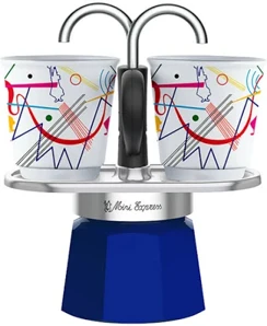 Bialetti Kávovar "Mini Express" Kandinsky na 2 šálky s 2 pohárikmi