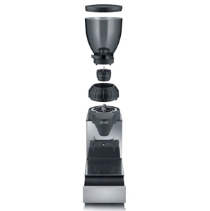 Graef Kónický mlynček na kávu CM850 strieborný s odklepávacou zásuvkou na kávu