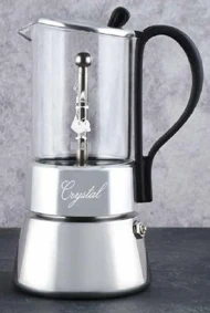 Kávovar Bialetti Crystal z nehrdzavejúcej ocele na prípravu 4 šálok kávy