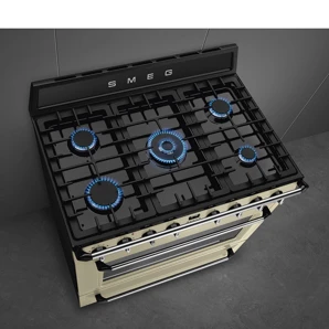 SMEG Victoria kombinovaný sporák TR90P9 krémový