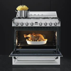 SMEG Victoria kombinovaný sporák TR90X9 nerezový