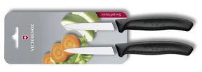 Victorinox Swiss Classic Súprava nožov s hladkou čepeľou 2-dielna čierna