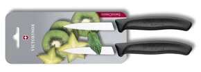 Victorinox Swiss Classic Súprava nožov so zúbkovanou čepeľou 2-dielna čierna