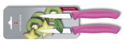 Victorinox Swiss Classic Súprava nožov so zúbkovanou čepeľou 2-dielna ružová