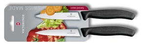 Victorinox Swiss Classic Súprava nožov s hladkou i zúbkovanou čepeľou 2-dielna čierna