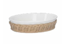 Prútený košík na servírovaciu misu - 30 x 20x 6,5 cm