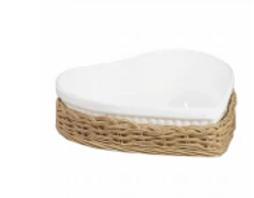 Prútený košík na servírovaciu misu srdce - 25 x 24cm