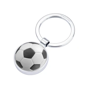 Troika Kľúčenka SOCCER okrúhla, liaty kov, chrómovaná, lesklá, viacfarebná