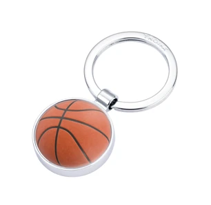 Troika Kľúčenka BASKETBALL okrúhla, liaty kov, chrómovaný, lesklý, viacfarebný/strieborný