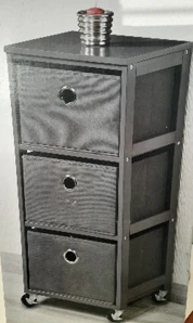 Regál s 3 textílnymi boxami Kesper 34 x 82 x 31 cm