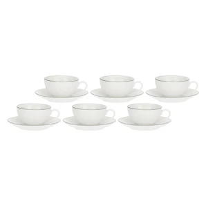 Sada 6 ks – Šálka na čaj s podšálkou Dintorno – Porcelán, 220 ml