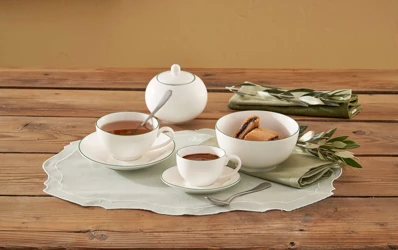 Sada 6 ks – Šálka na čaj s podšálkou Dintorno – Porcelán, 220 ml