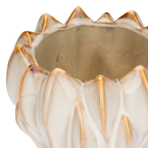 Brassica Dekoratívny kvetináč Ø19×15 cm – Kamenina, sada 2 ks, krémová