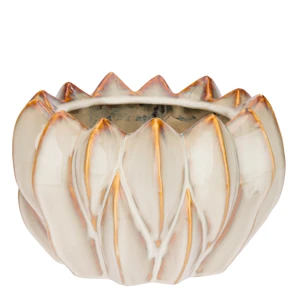 Brassica Dekoratívny kvetináč L – Kamenina, Ø26×16 cm, krémová