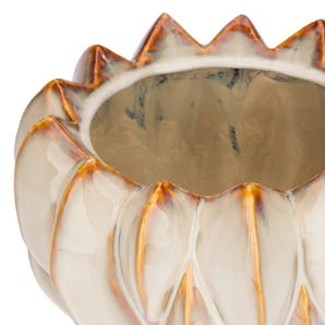 Brassica Dekoratívny kvetináč L – Kamenina, Ø26×16 cm, krémová