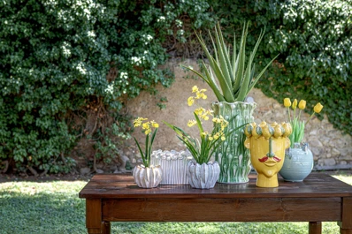 Brassica Dekoratívny kvetináč L – Kamenina, Ø26×16 cm, krémová