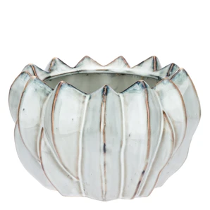 Brassica Dekoratívny kvetináč L – Kamenina, Ø26×16 cm, nebeská modrá