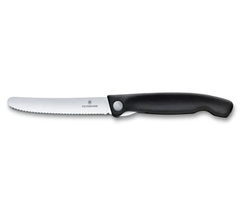 Victorinox Skladací nôž na ovocie a zeleninu – zúbkovaná čepeľ - čierny