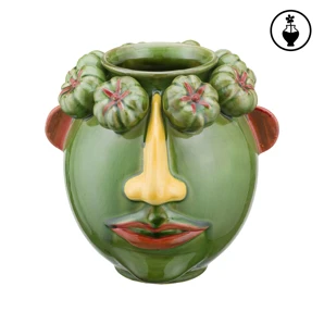 Rituali Domestici Zelená váza M, Arciboldo - porcelán, 27x25x25,5 cm