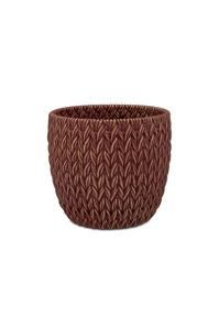 Kvetináč červeno-zlatý S-13,5x13,5x12,5cm, Doppiamaglia 