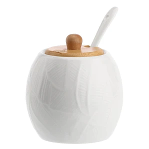 Cukornička porcelánová s lyžičkou a dreveným vrchnákom 250ml, Intavola 