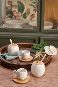 Cukornička porcelánová s lyžičkou a dreveným vrchnákom 250ml, Intavola 