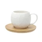 Sada 6 kávových šálok s drevenou podšálkou Intavola