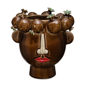 Rituali Domestici Hnedá váza, Arciboldo - porcelán, 23x23x25cm