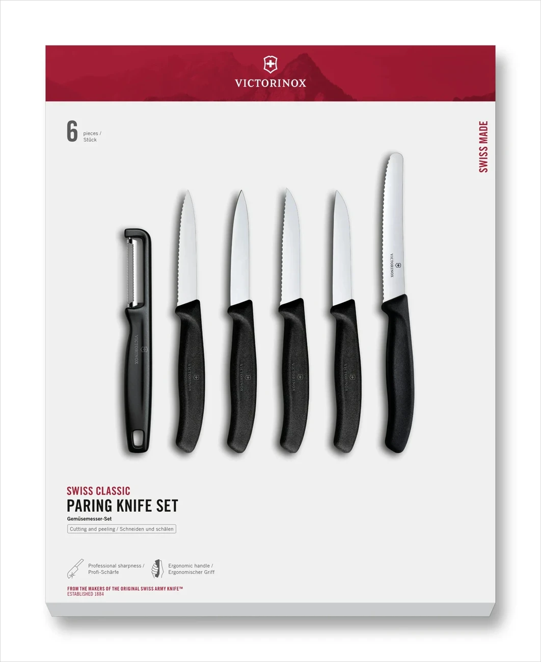 Victorinox sada švajčiarskych lúpacích nožov a I-škrabky - 6ks