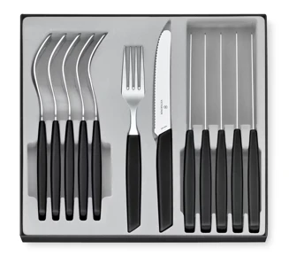 Victorinox Swiss Modern Príborová sada - 12 ks - čierna
