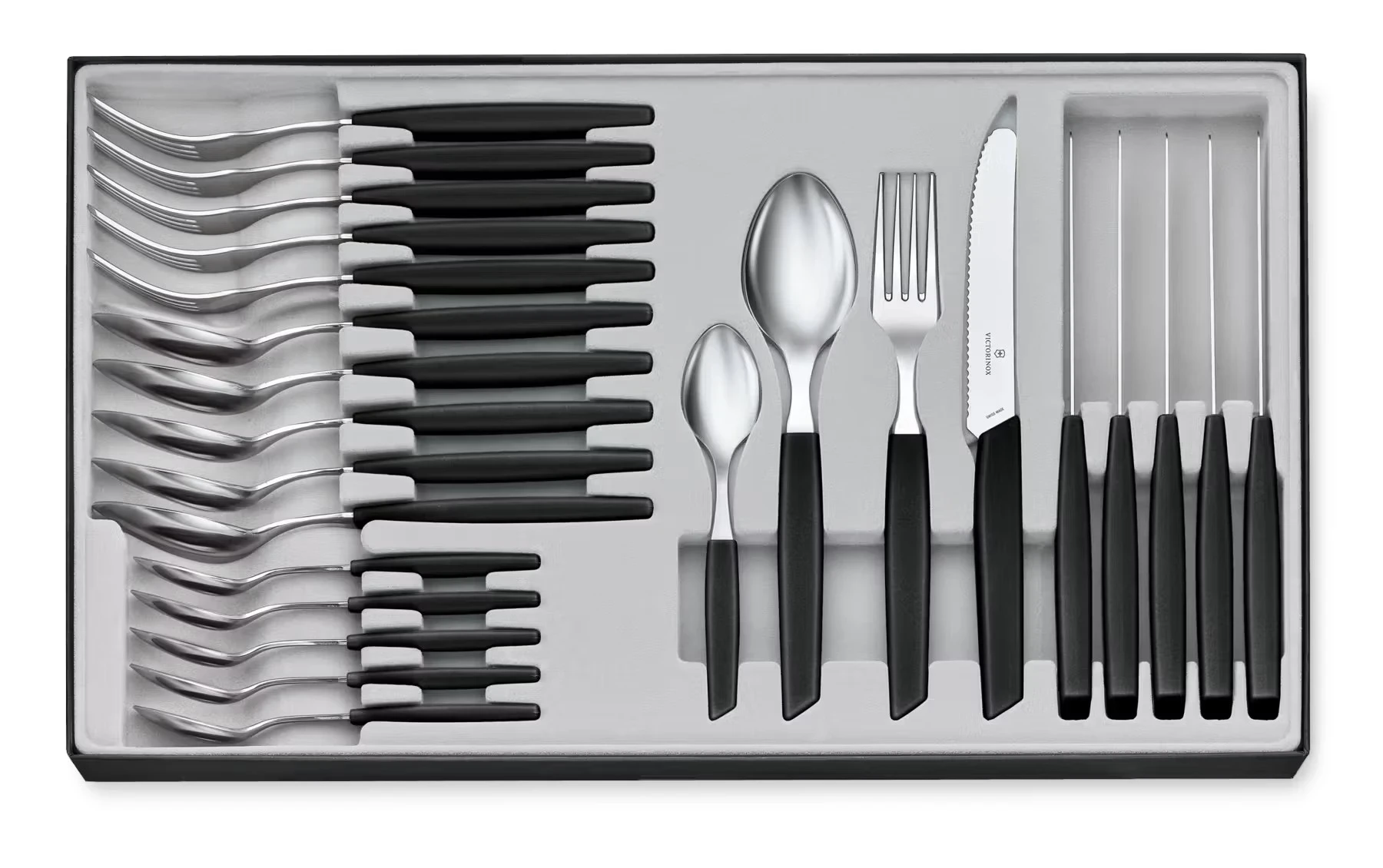 Victorinox Swiss Modern Príborová sada - 24 ks - čierna