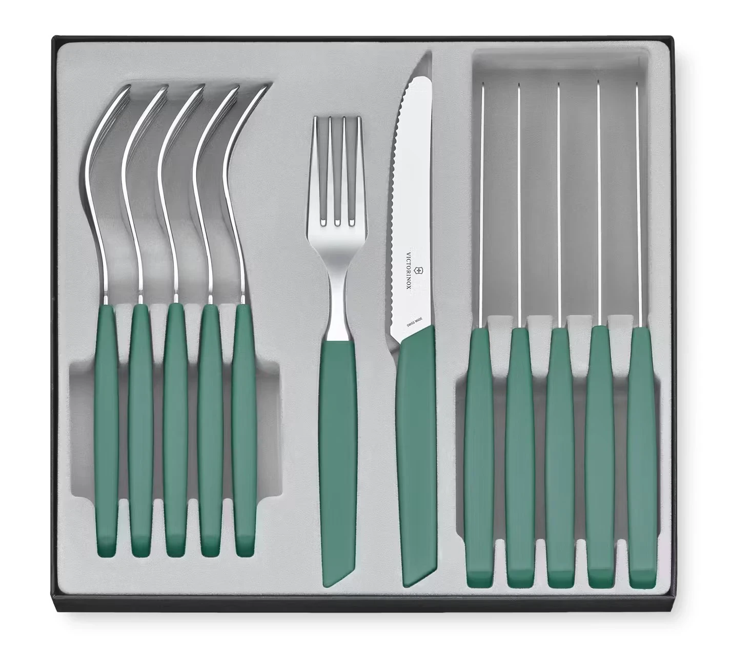 Victorinox Swiss Modern Príborová sada - 12 ks - mätová zelená