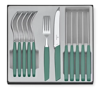 Victorinox Swiss Modern Príborová sada - 12 ks - mätová zelená